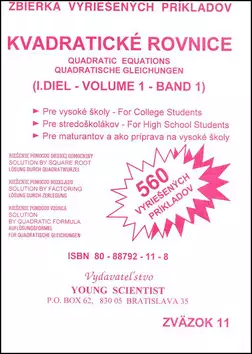 Kvadratické rovnice : Quadratic equations = Quadratische Gleichungen - (I. diel) Nakupujte Hned
